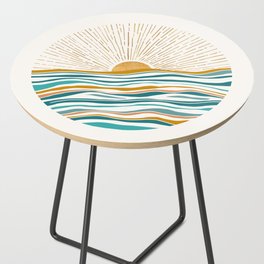 The Sun and The Sea - Gold and Teal Side Table