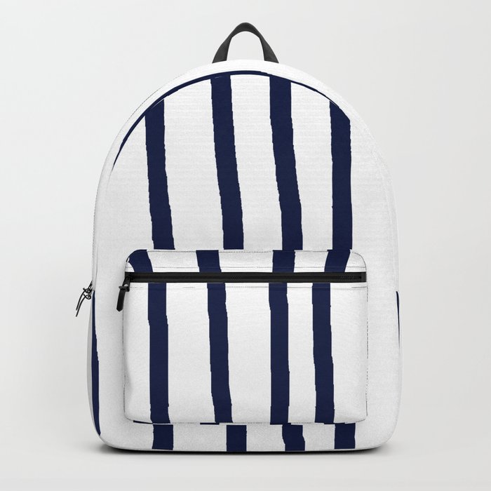 Blue and clearance white striped backpack
