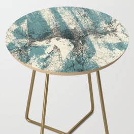 Norway, Oslo - Illustrated Map Drawing - Monochrome  Side Table