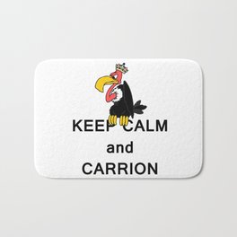 Keep Calm and Carry On Carrion Vulture Buzzard with Crown Meme Bath Mat | Animal, Graphic Design, Funny 