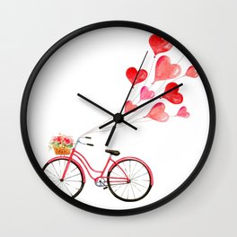 Love on a bicycle Wall Clock