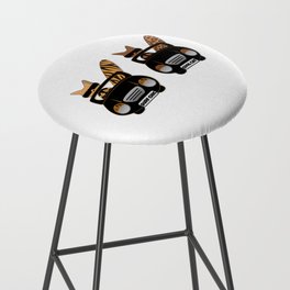 Trendy Wild Cats go Surfing in their Open Top Retro Sports Cars Bar Stool