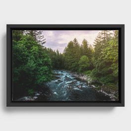 PNW River Run II - Pacific Northwest Nature Photography Framed Canvas