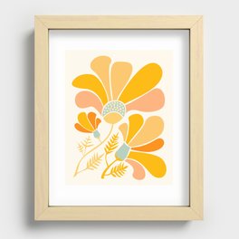 Summer Wildflowers in Golden Yellow Recessed Framed Print