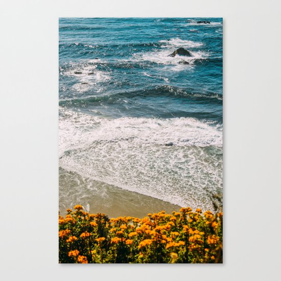 Flowers meet the Sea Canvas Print