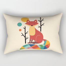 Rainbow Fox Rectangular Pillow
