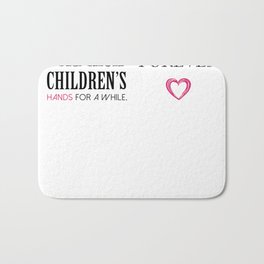 MOTHERS and CHILDREN Quote Artwork - Black and Pink Bath Mat