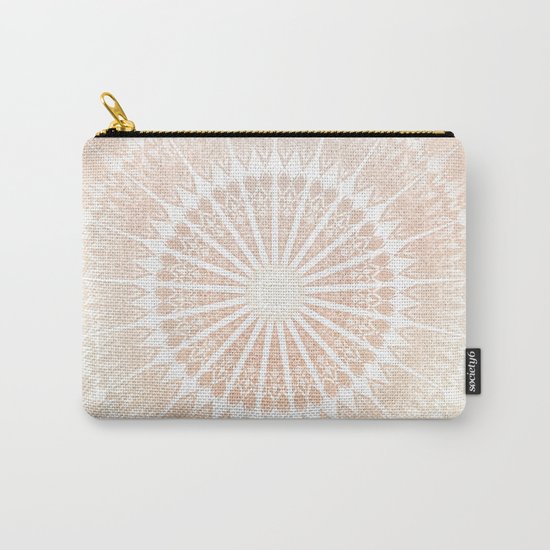 Beige Gold Glittering Mandala Carry-All Pouch