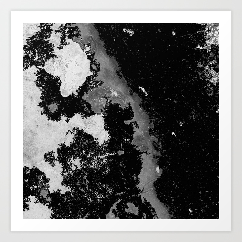 Lost In The Mystery Abstract Black And White Painting Art Print