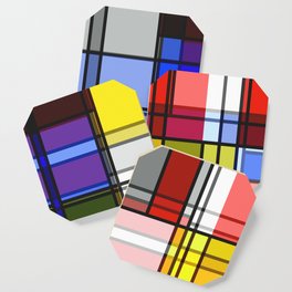 Manic Mondrian Style Retro Color Composition Coaster