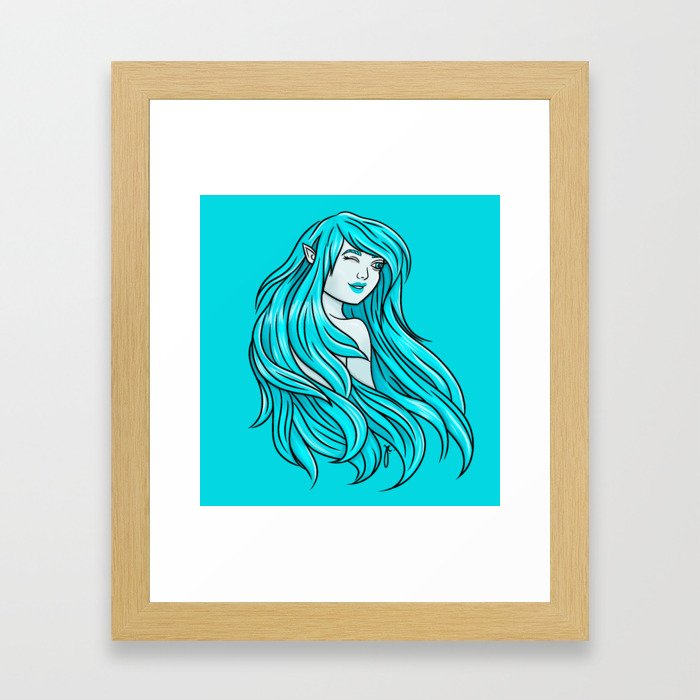 windy elf girl Framed Art Print