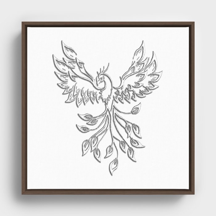 White Phoenix Framed Canvas