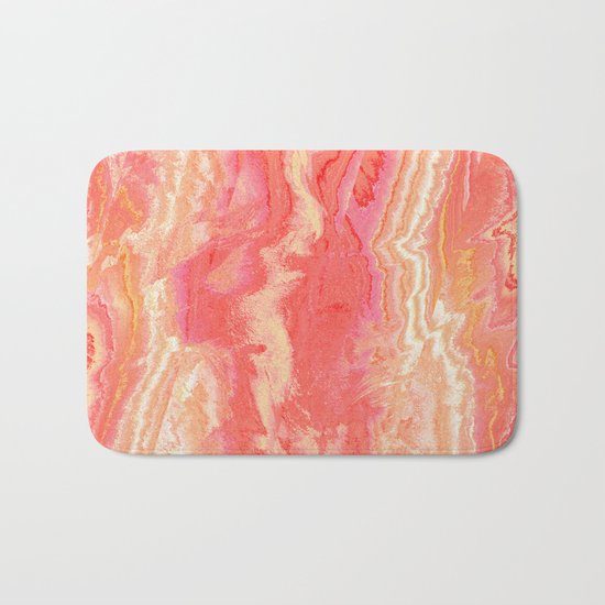 Texture pink and orange Bath Mat