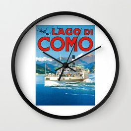 1900 ITALY Lake Como Travel Poster Wall Clock