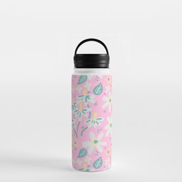 Field of daisies in pink Water Bottle