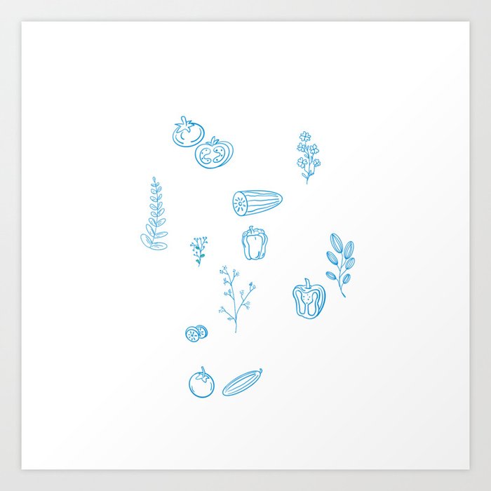 Blue Vegetable Art Print