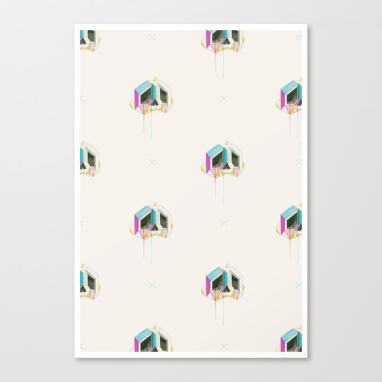 Sabertooth-Unicorn-Diamond-Skull Wallpaper Canvas Print