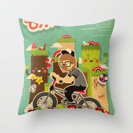 Mr.Bongo Cycling Throw Pillow