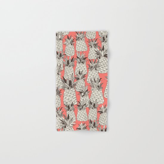 pineapple blush coral Hand & Bath Towel