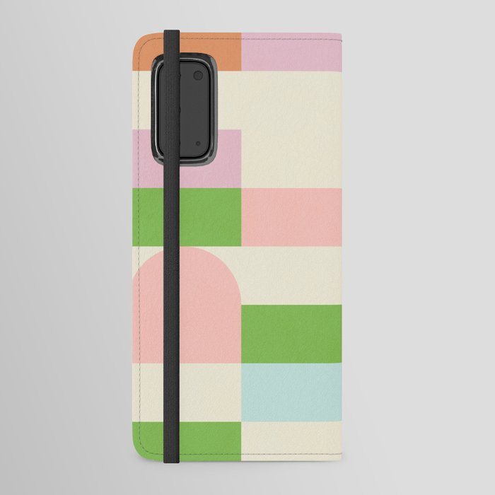 Neon Pastel Geometric block Pattern Android Wallet Case