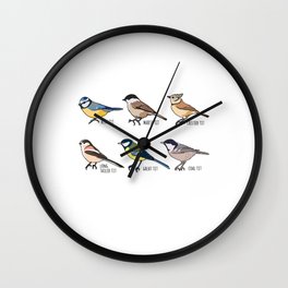 Birdwatching & Tit Bird Ornithology Gift Wall Clock