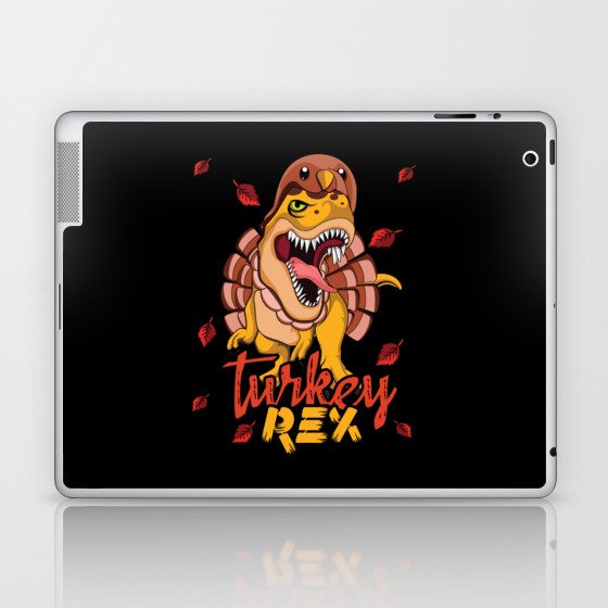 Fall Autumn Turkey Rex Dinosaur Thanksgiving Laptop & iPad Skin