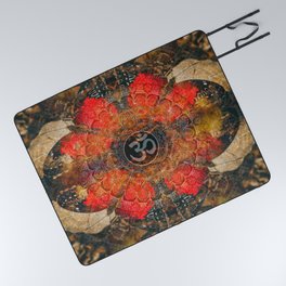 Om Butterflies Fractal Picnic Blanket