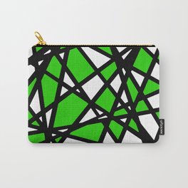 Black Lines Green Accent And White Background Abstract Carry-All Pouch