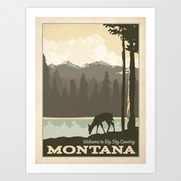 Vintage travel poster-Montana. Art Print