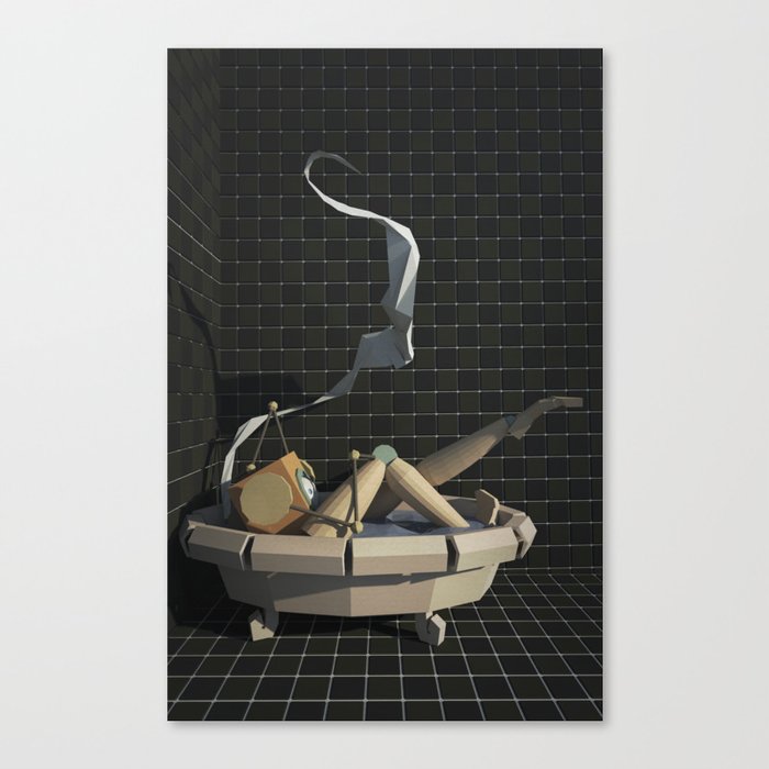 Leggy-Bot in Tub Canvas Print