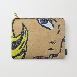 Girl with blue eyes - Unique handmade tiles mosaic Carry-All Pouch