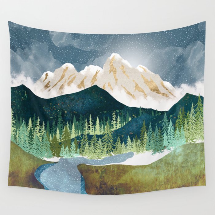 Mountain River Wall Tapestry