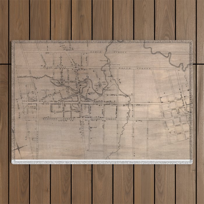 Vintage Map of Fayetteville North Carolina (1822) Outdoor Rug by