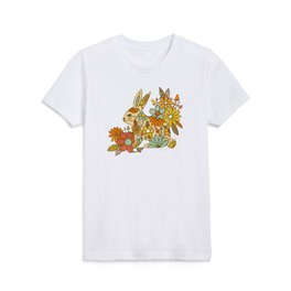 Flower Power Bunny – Mint & Ochre Kids T Shirt