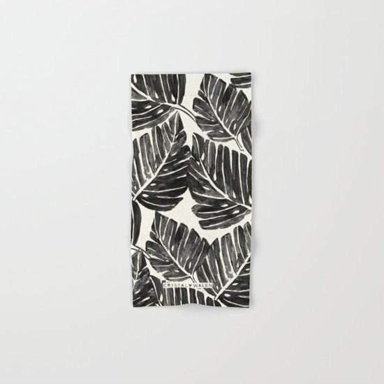 Jungle Leaves - Black Hand & Bath Towel