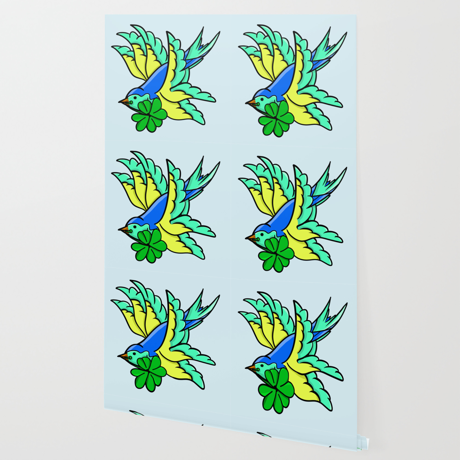 swallow with lucky four leaf clover wallpaper by mailboxdisco society6