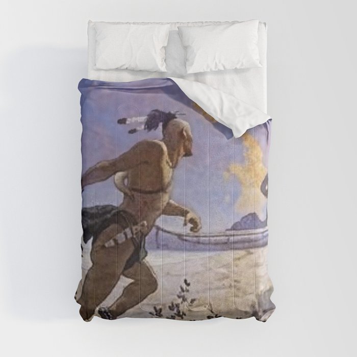 “The Tomahawk” Western Art by NC Wyeth Comforter