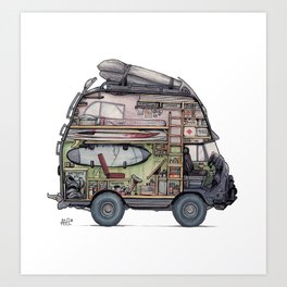 Dream Van - interior view Art Print