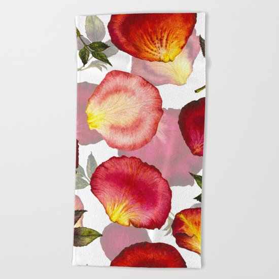Rose Petal Pattern 02 Beach Towel