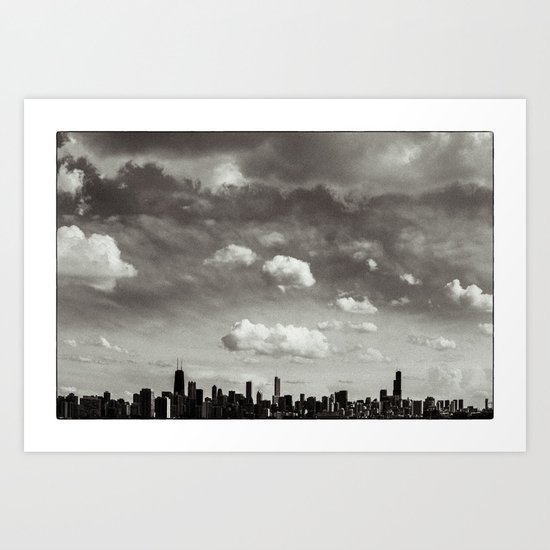 Chicago Skyline - Lone Cloud Art Print