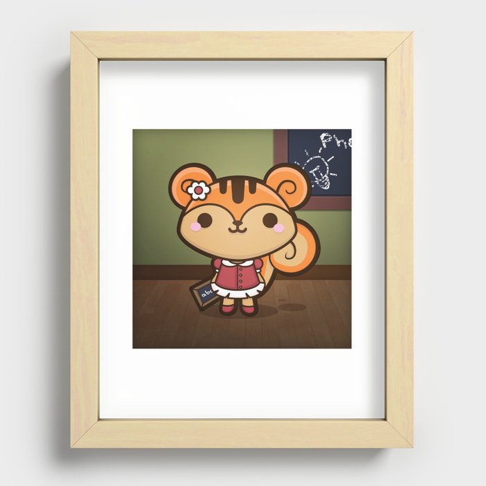 Phoebe the Know-all Squirrel Recessed Framed Print