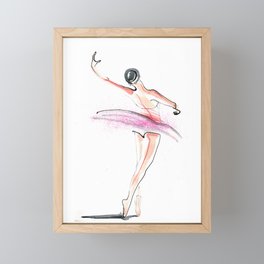 Ballerina Dance Drawing Framed Mini Art Print