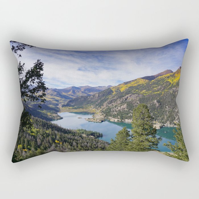 Autumn view of Lake San Cristobal in Colorado Rectangular Pillow
