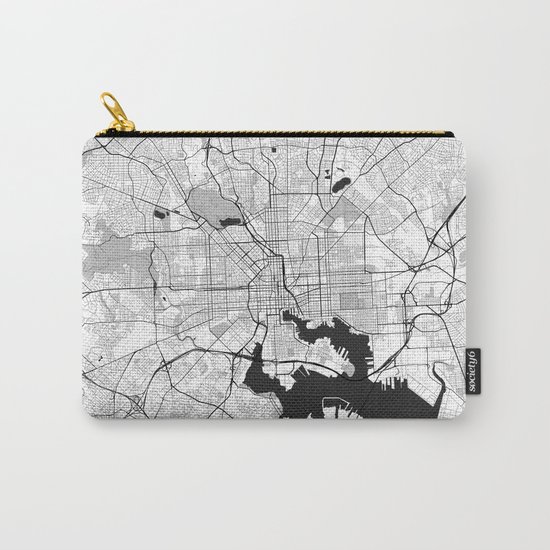 Baltimore Map Gray Carry-All Pouch