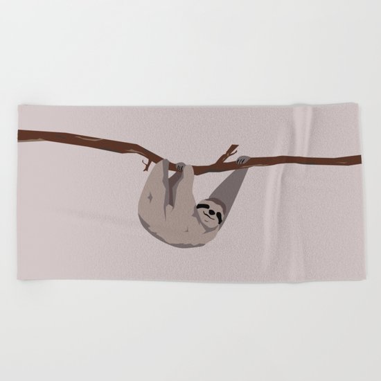 Sloth just hangin' Beach Towel