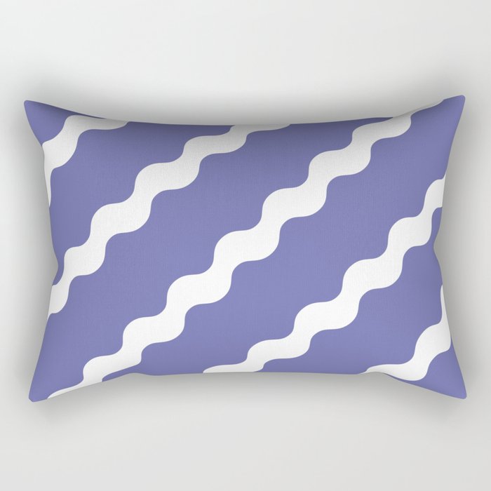 Squiggles - Very Peri Pantone Colour Of The Year Pattern Rectangular Pillow