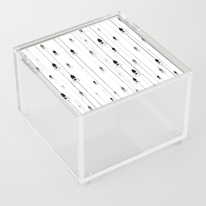 Light Rain Pattern - Black & White Acrylic Box