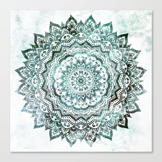 Emerald Jewel Mandala Canvas Print