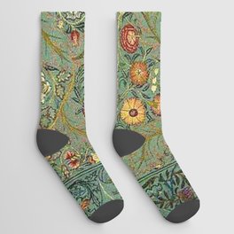 William Morris Antique Acanthus Floral Socks | Pattern, Painting, Arts Crafts, Victorian, Botanical, Curtains, Decorative, Floral, Retro, Williammorris 