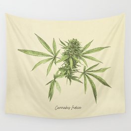 Vintage botanical print - Cannabis Wall Tapestry